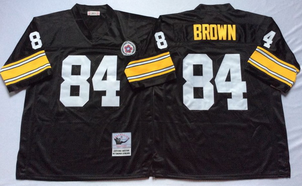 Men Pittsburgh Steelers 84 Antonio Brown Black M&N Throwback Jersey