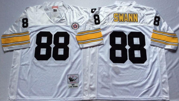 Men Pittsburgh Steelers 88 Lynn Swann White M&N Throwback Jersey