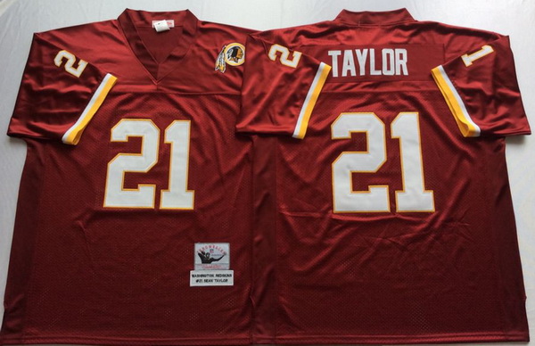 Men Redskins 21 Sean Taylor Red M&N Throwback Jersey