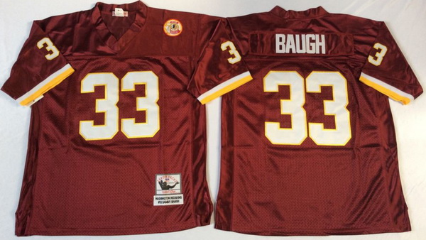 Men Redskins 33 Sammy Baugh Red M&N Throwback Jersey