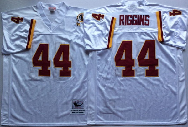 Men Redskins 44 John Riggins White M&N Throwback Jersey