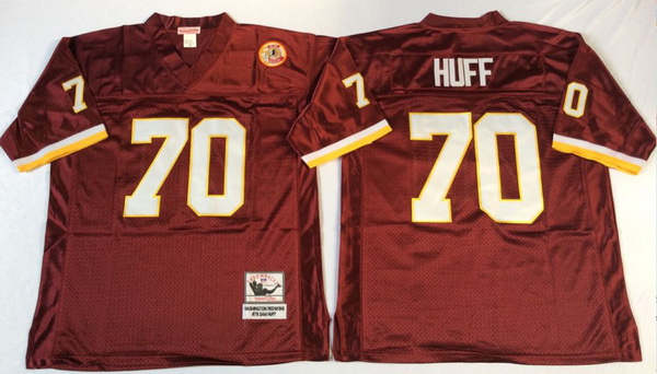 Men Redskins 70 Sam Huff Red M&N Throwback Jersey