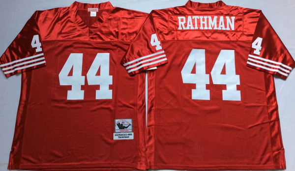 Men San Francisco 49ers 44 Tom Rathman Red M&N Throwback Jersey