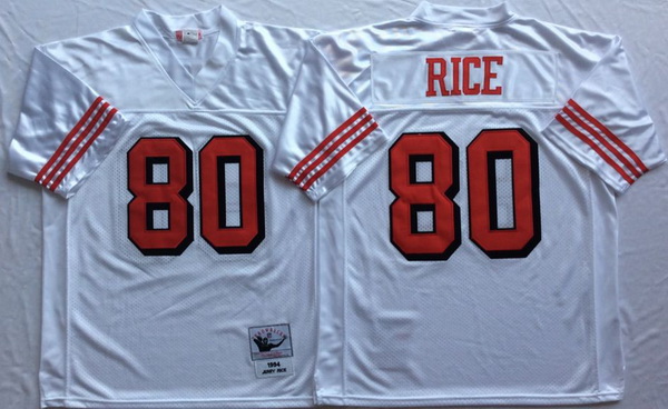 Men San Francisco 49ers 80 Jerry Rice White Vintage M&N Jersey