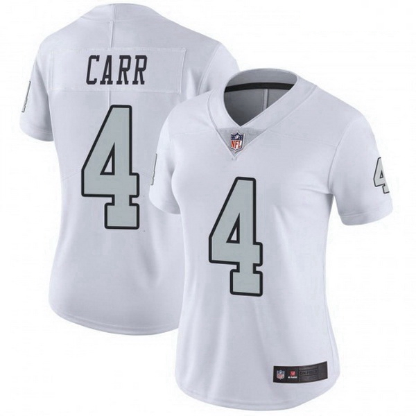 Women Las Vegas Raiders 4 Derek Carr White Color Rush Limited Jersey