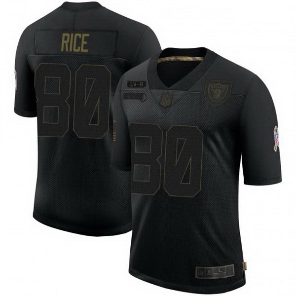 Men Las Vegas Raiders 80 Jerry Rice Black 2020 Salute To Service Limited Jersey