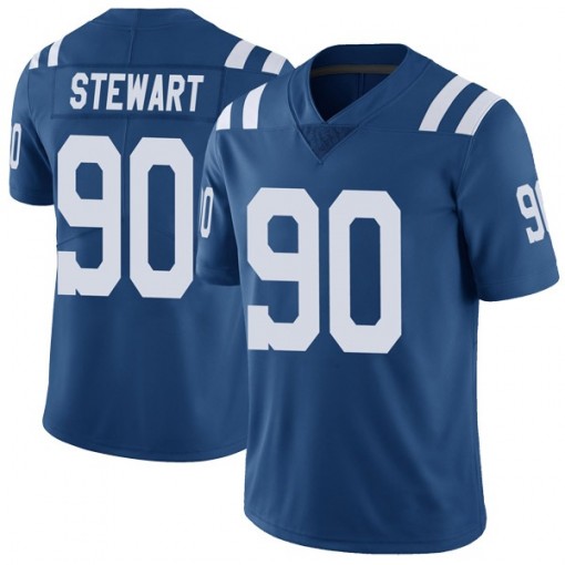 Youth Indianapolis Colts Grover Stewart 90 Blue Vapor Sitched NFL Limited Jersey