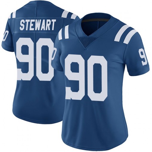Women Indianapolis Colts Grover Stewart 90 Blue Vapor NFL Limite