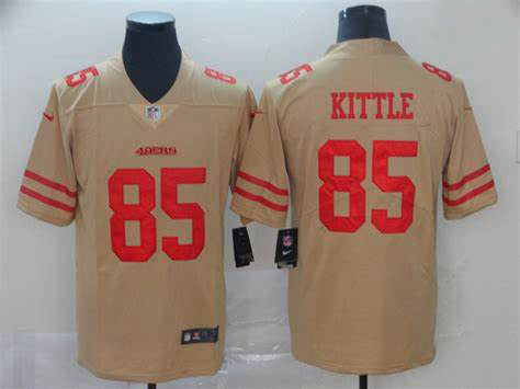 Men Nike 49ers 85 George Kittle Cream Inverted Legend Limited Jersey