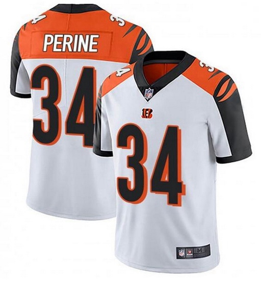 Nike Cincinnati Bengals 34 Samaje Perine White Vapor Untouchable Limited Jersey