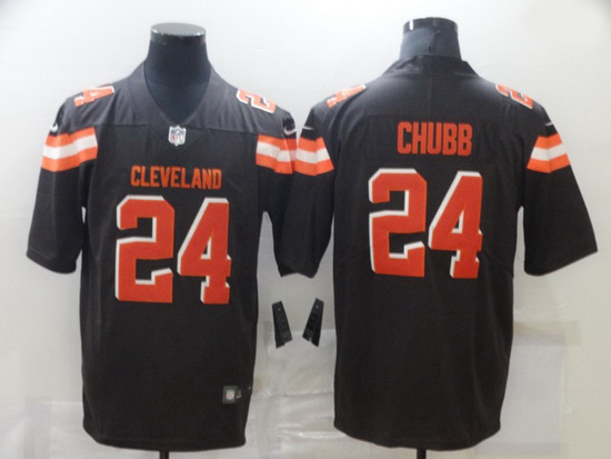 Nike Cleveland Browns 24 Nick Chubb Brown Vapor Untouchable Limited Jersey