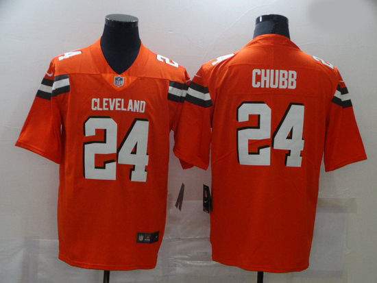 Nike Cleveland Browns 24 Nick Chubb Orange Vapor Untouchable Limited Jersey