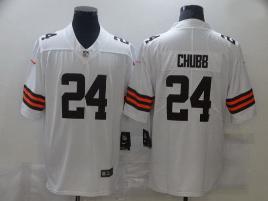 Nike Cleveland Browns 24 Nick Chubb White 2020 New Vapor Untouchable Limited Jersey