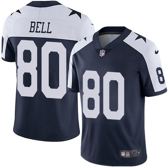 Nike Dallas Cowboys 80 Blake Bell Navy Blue Thanksgiving Men Stitched NFL Vapor Untouchable Limited 