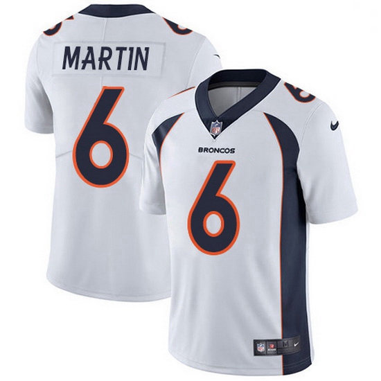 Nike Denver Broncos 6 Sam Martin White Men Stitched NFL Vapor Untouchable Limited Jersey