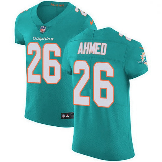 Nike Miami Dolphins 26 Salvon Ahmed Aqua Green Team Color Men Stitched NFL Vapor Untouchable Elite J