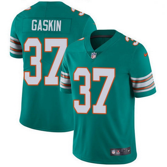 Nike Miami Dolphins 37 Myles Gaskin Aqua Green Alternate Men Stitched NFL Vapor Untouchable Limited 