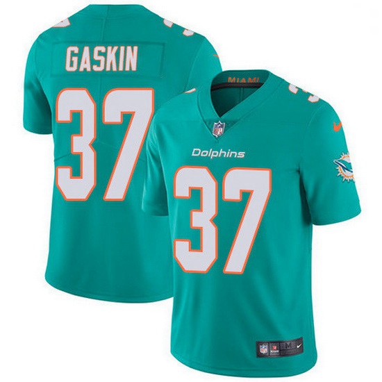 Nike Miami Dolphins 37 Myles Gaskin Aqua Green Team Color Men Stitched NFL Vapor Untouchable Limited