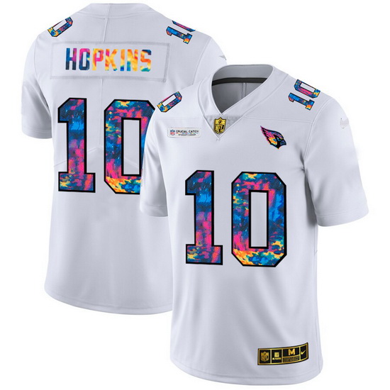 Arizona Cardinals 10 DeAndre Hopkins Men White Nike Multi Color 2020 NFL Crucial Catch Limited NFL J