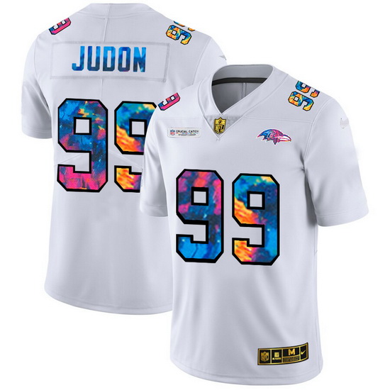 Baltimore Ravens 99 Matthew Judon Men White Nike Multi Color 2020 NFL Crucial Catch Limited NFL Jers