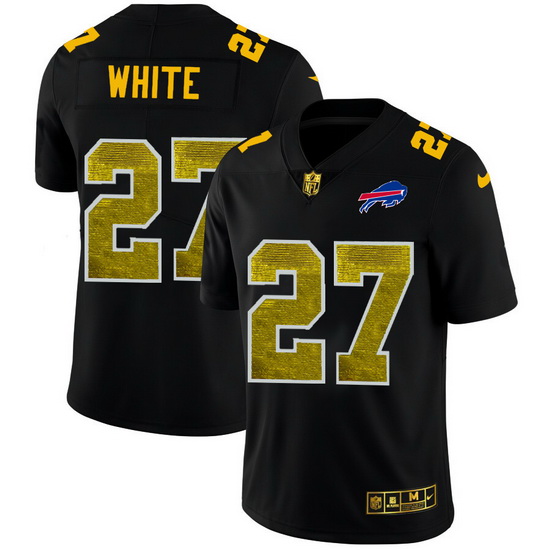 Buffalo Bills 27 Tre 27Davious White Men Black Nike Golden Sequin Vapor Limited NFL Jersey