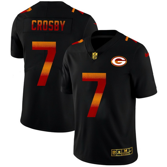 Green Bay Green Bay Green Bay Green Bay Packers 7 Mason Crosby Men Black Nike Red Orange Stripe Vapo