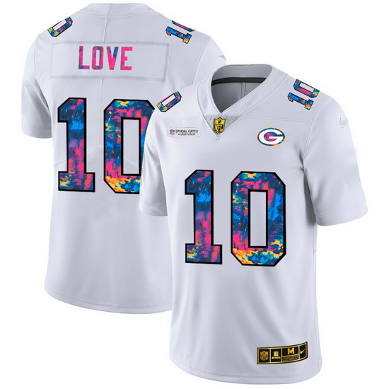 Green Bay Green Bay Green Bay Green Bay Packers 10 Jordan Love Men White Nike Multi Color 2020 NFL C