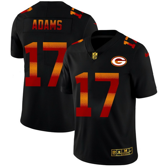 Green Bay Green Bay Green Bay Green Bay Packers 17 Davante Adams Men Black Nike Red Orange Stripe Va