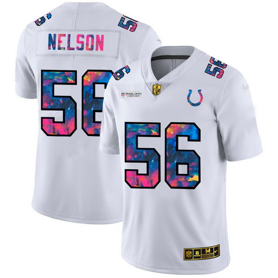 Indianapolis Colts 56 Quenton Nelson Men White Nike Multi Color 2020 NFL Crucial Catch Limited NFL J