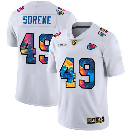 Kansas City Chiefs 49 Daniel Sorensen Men White Nike Multi Color 2020 NFL Crucial Catch Limited NFL 