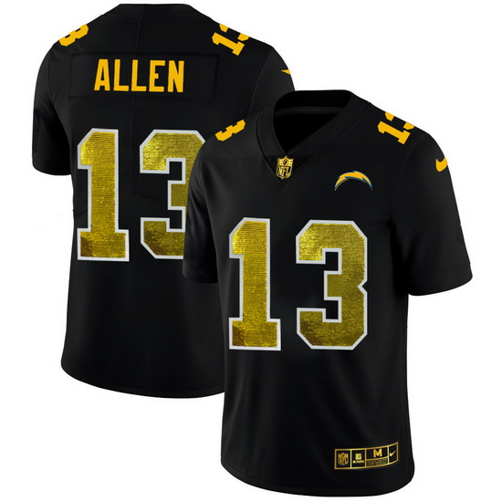 Los Angeles Chargers 13 Keenan Allen Men Black Nike Golden Sequin Vapor Limited NFL Jersey