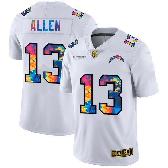 Los Angeles Chargers 13 Keenan Allen Men White Nike Multi Color 2020 NFL Crucial Catch Limited NFL J