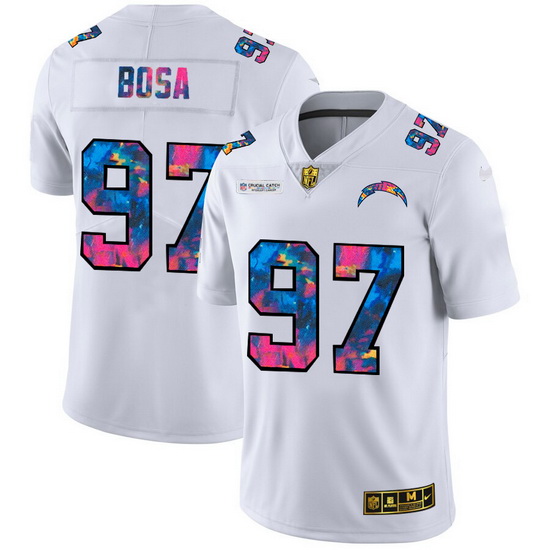 Los Angeles Chargers 97 Joey Bosa Men White Nike Multi Color 2020 NFL Crucial Catch Limited NFL Jers