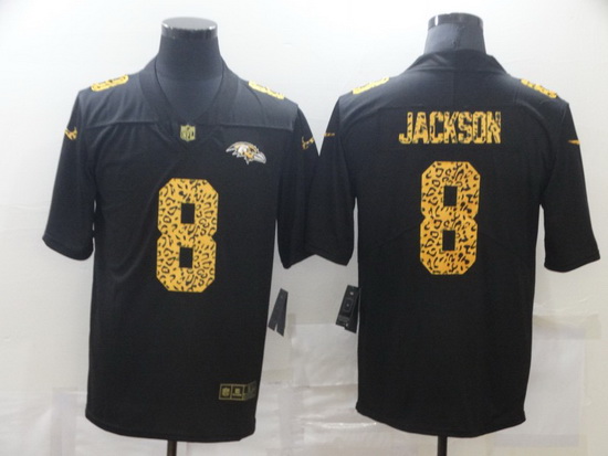 Nike Baltimore Ravens 8 Lamar Jackson Black Leopard Vapor Untouchable Limited Jersey