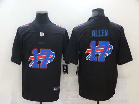 Nike Buffalo Bills 17 Josh Allen Black Shadow Logo Limited Jersey