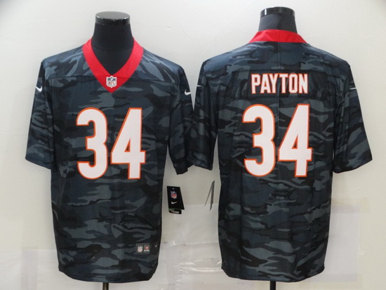 Nike Chicago Bears 34 Walter Payton Black Camo Limited Jersey