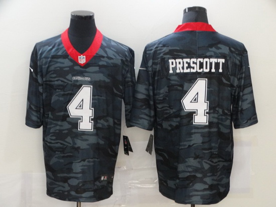 Nike Dallas Cowboys 4 Dak Prescott Black Camo Limited Jersey