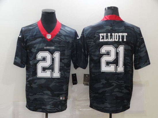 Nike Dallas Cowboys 21 Ezekiel Elliott Black Camo Limited Jersey