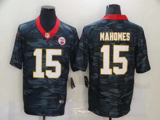 Nike Kansas City Chiefs 15 Patrick Mahomes Black Camo Limited Jersey