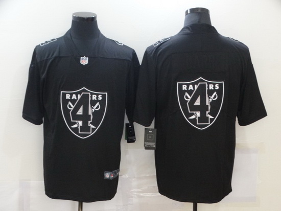 Nike Las Vegas Raiders 4 Derek Carr Black Shadow Logo Limited Jersey