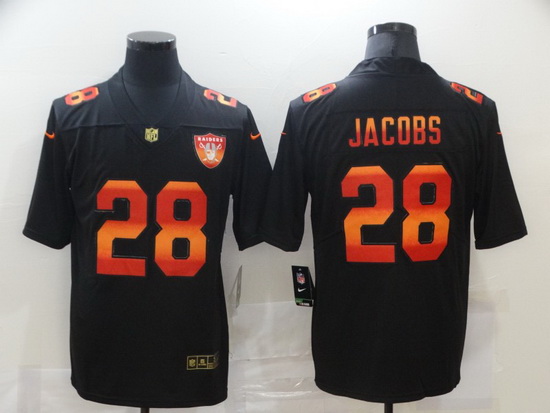 Nike Las Vegas Raiders 28 Josh Jacobs Black Colorful Fashion Limited Jersey