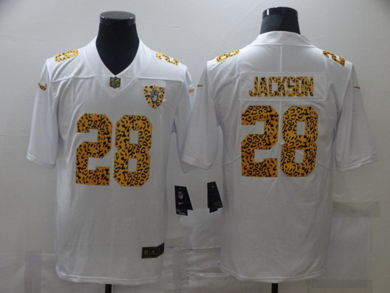 Nike Las Vegas Raiders 28 Josh Jacobs White Leopard Vapor Untouchable Limited Jersey