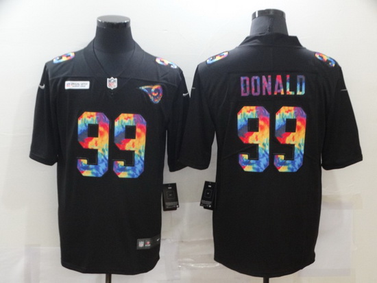 Nike Los Angeles Rams 99 Aaron Donald Black Vapor Untouchable Rainbow Limited Jersey