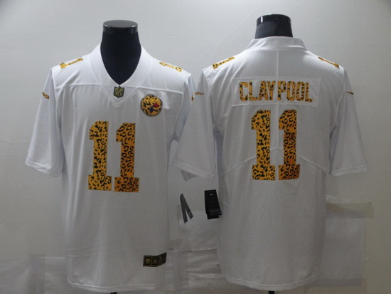 Nike Pittsburgh Steelers 11 Chase Claypool White Leopard Vapor Untouchable Limited Jersey