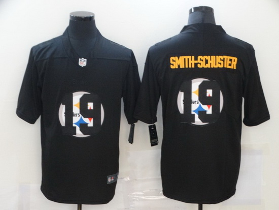 Nike Pittsburgh Steelers 19 JuJu Smith Schuster Black Shadow Logo Limited Jersey