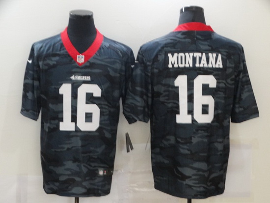 Nike San Francisco 49ers 16 Joe Montana Black Camo Limited Jersey