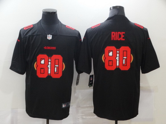 Nike San Francisco 49ers 80 Jerry Rice Black Shadow Logo Limited Jersey