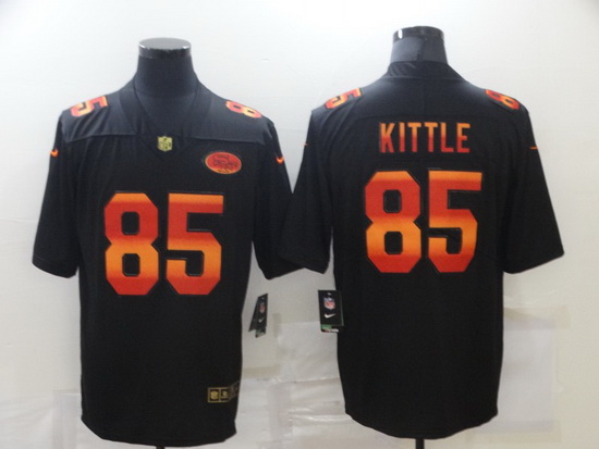 Nike San Francisco 49ers 85 George Kittle Black Colorful Fashion Limited Jersey