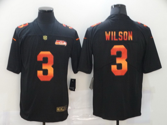 Nike Seattle Seahawks 3 Russell Wilson Black Colorful Fashion Limited Jersey