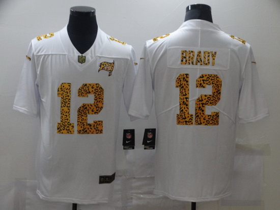 Nike Tampa Bay Buccaneers 12 Tom Brady White Leopard Vapor Untouchable Limited Jersey